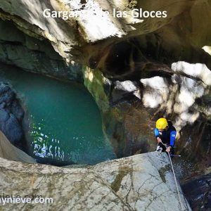 barranquismo en la garganta de las gloces garganta de las gloces, rapel de entrada