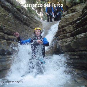 Barranquismo en el furco Ultimo tobogan del furco