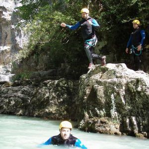 barranco del viandico primer salto, 2 metros