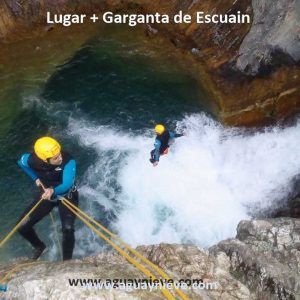 Barranco del lugar y garganta de escuain alt="Descenso de cañón en un fin de semana de barranquismo en los Pirineos" Descenso de cañón en un fin de semana de barranquismo en los Pirineos