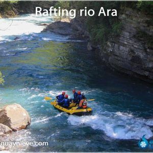 rafting rio ara torla broto en el rapido del puente de igualar del rafting rio ara